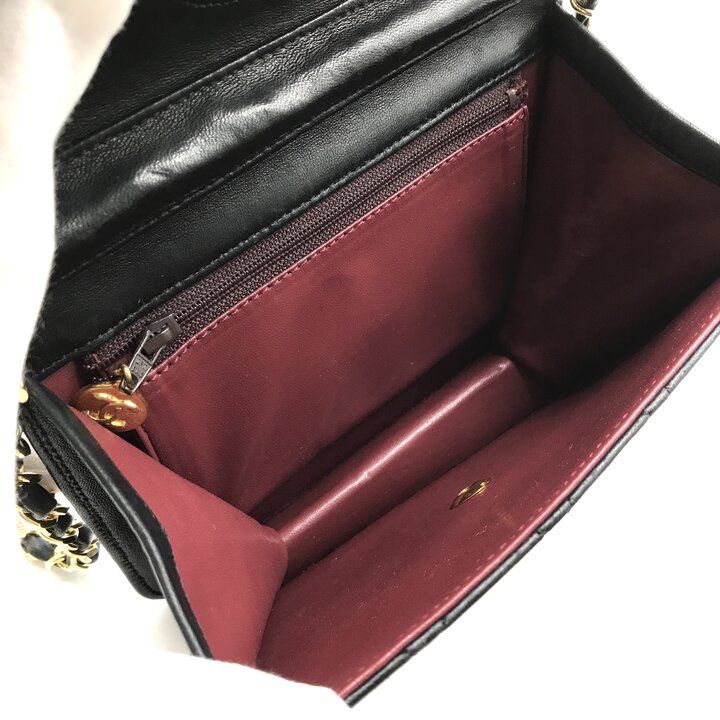 美品 CHANEL シャネル ココマーク ミニ マトラッセ ラムスキン