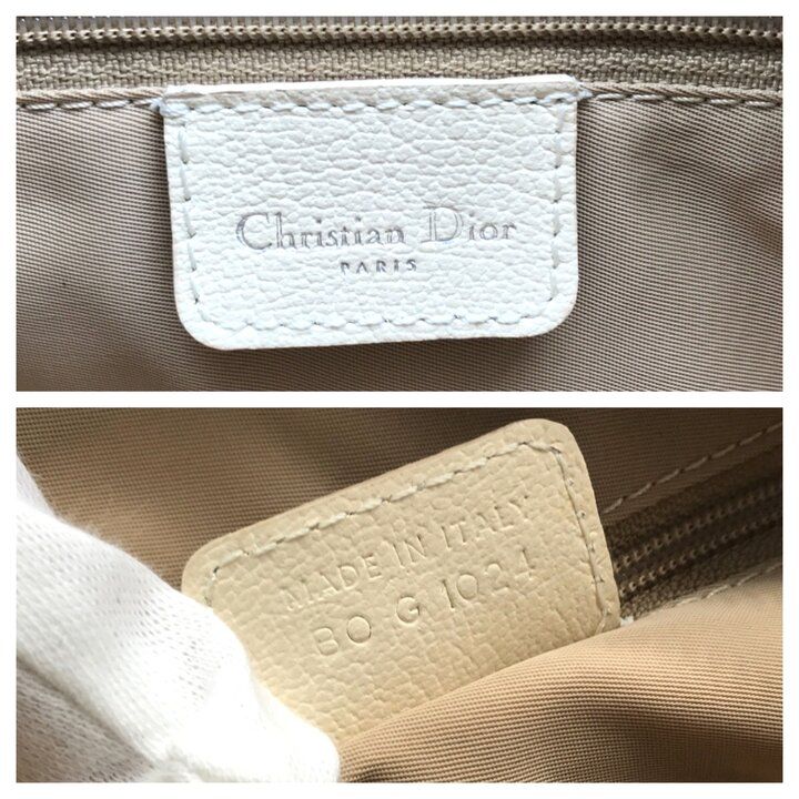 美品 Christian Dior ディオール トロッター PVC レザー フラワー 刺繍