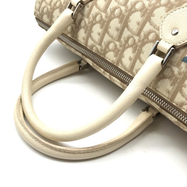 美品 Christian Dior ディオール トロッター PVC レザー フラワー 刺繍