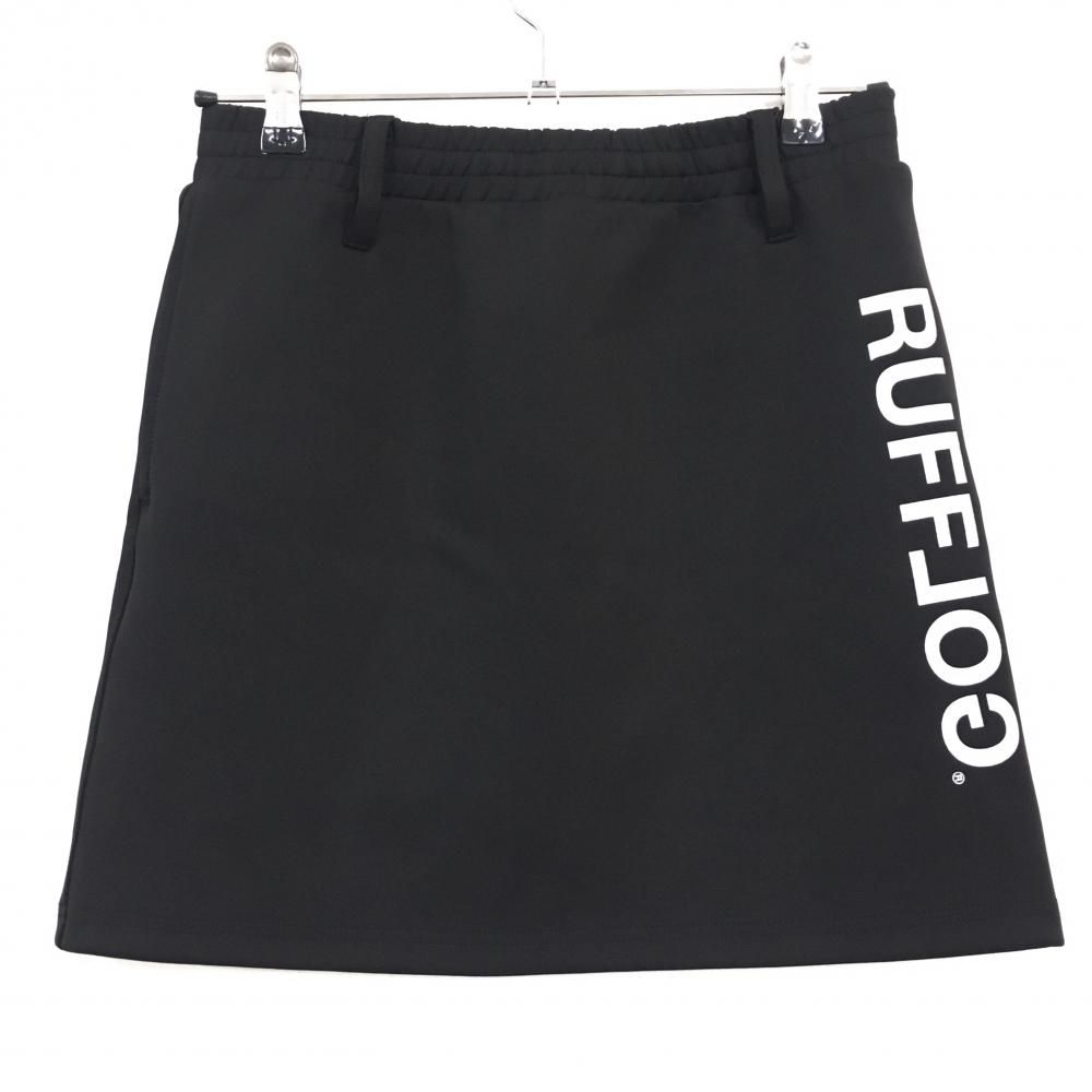 S ラフロッグ RUFFLOG ゴルフ レディース スカート インナー ブラック 新品】ラフロッグ スカート 黒×白 サイドロゴ 内側インナーパンツ