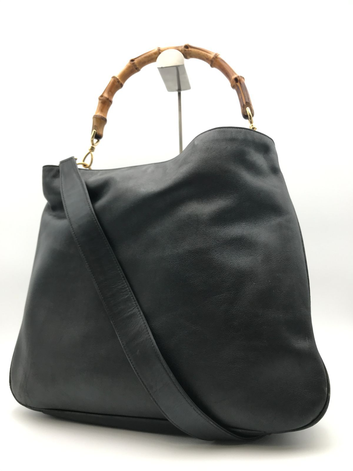 美品✨GUCCI グッチ バンブー 2way ショルダーバッグ レザー ブラック GUCCI グッチ ショルダーバッグ 2WAY バンブー レザー ブラック 2403