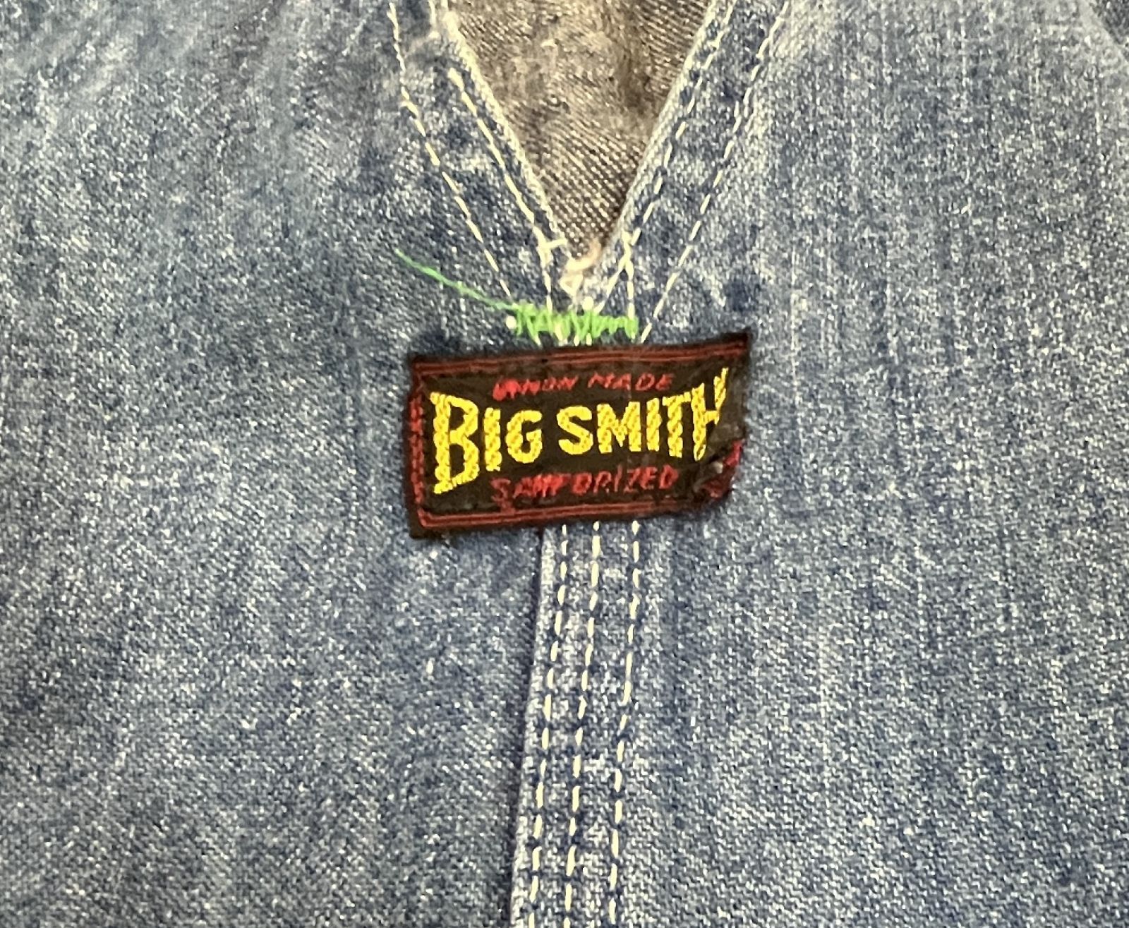 1960s BIG SMITH デニム オーバーオール UNION MADE 黒タグ 緑カンヌキ
