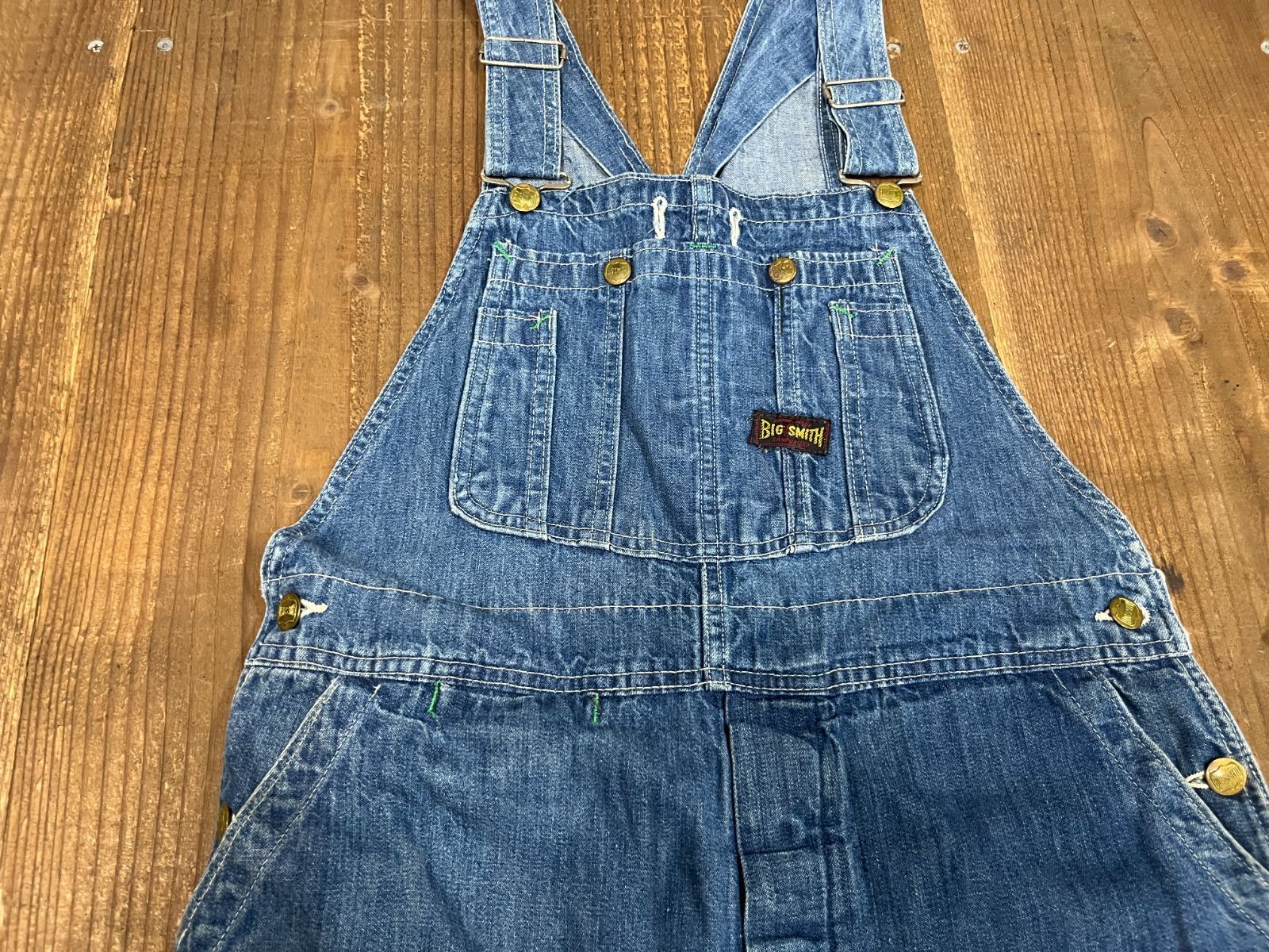 1960s BIG SMITH デニム オーバーオール UNION MADE 黒タグ 緑カンヌキ