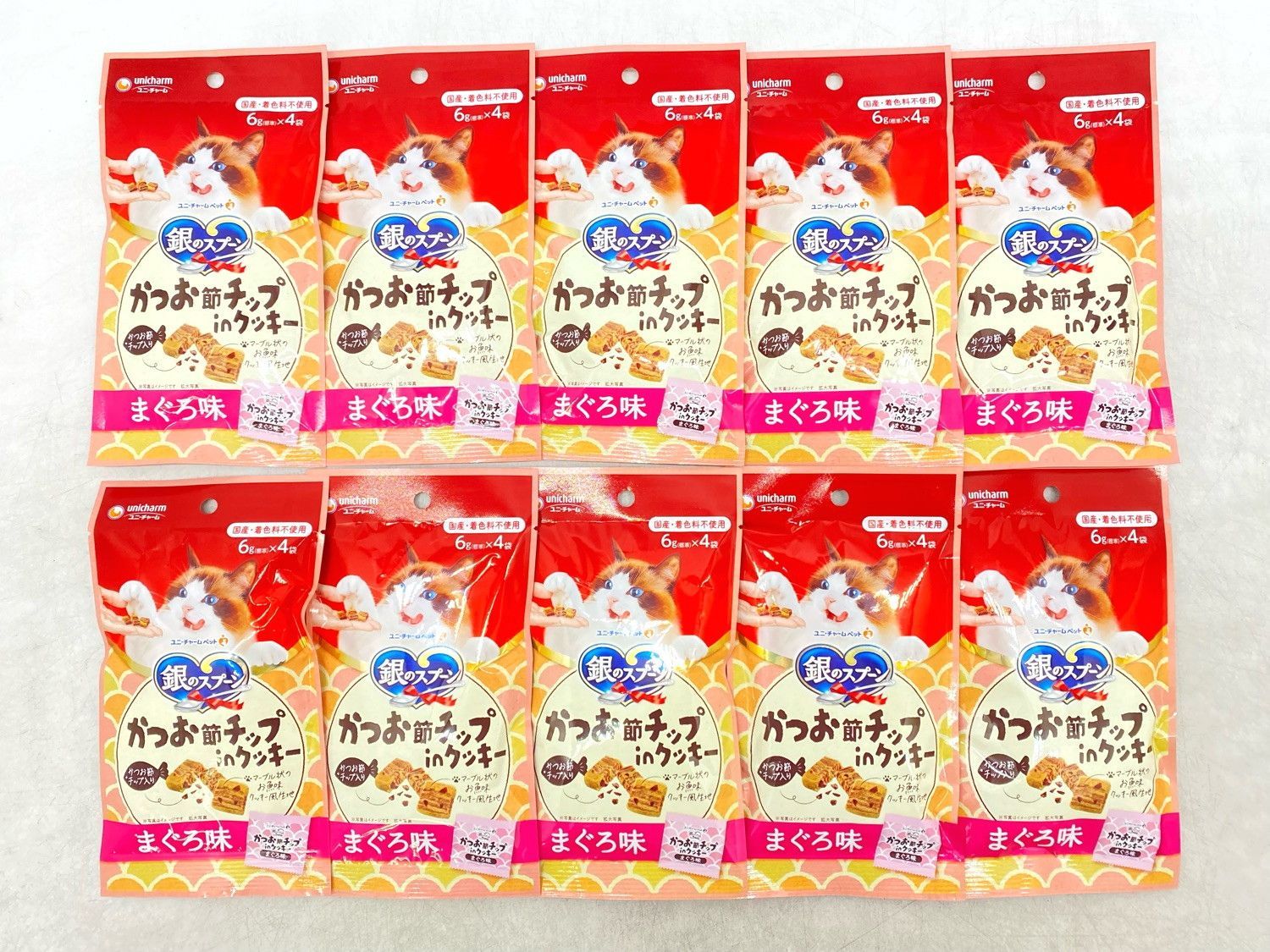 新品】10個セット！銀のスプーン かつお節チップinクッキー 24g 成猫