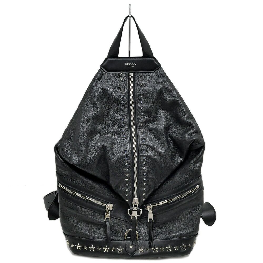 JIMMY CHOO FITZROY リュック バックパック スタッズ ブラック 名東】ジミーチュウ リュック フィッツロイ スタースタッズ ブラック