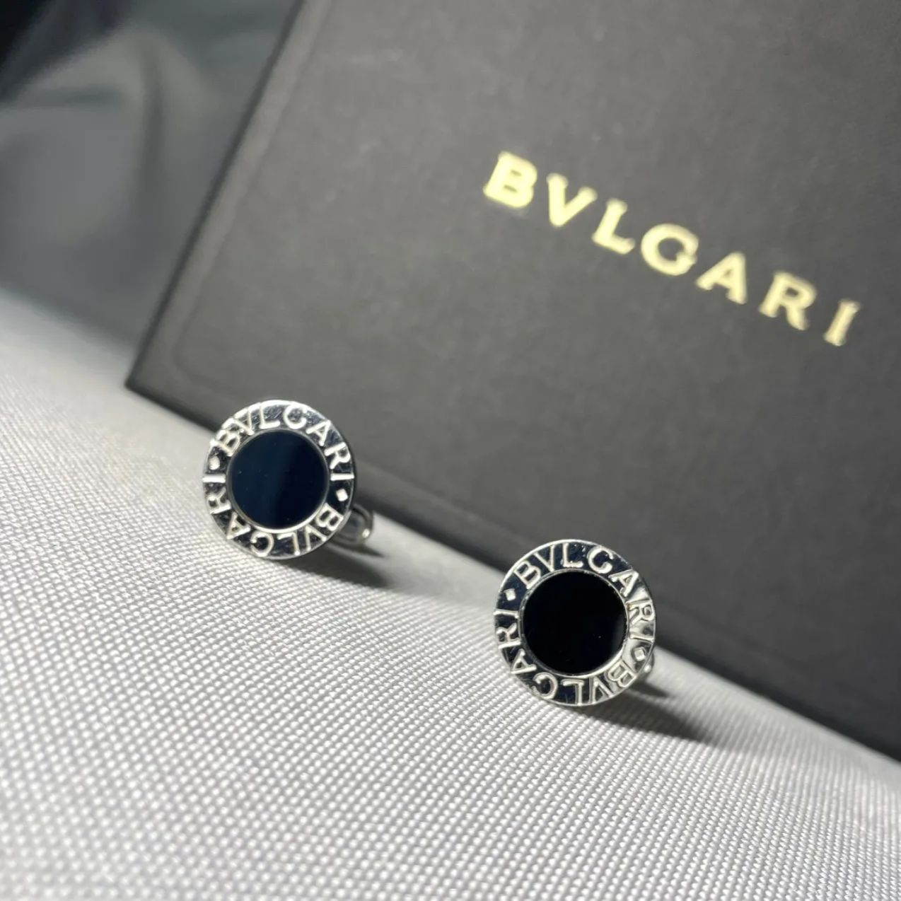 美品 BVLGARI ブルガリ B-ZERO ロゴ ブラックオニキス & スターリング