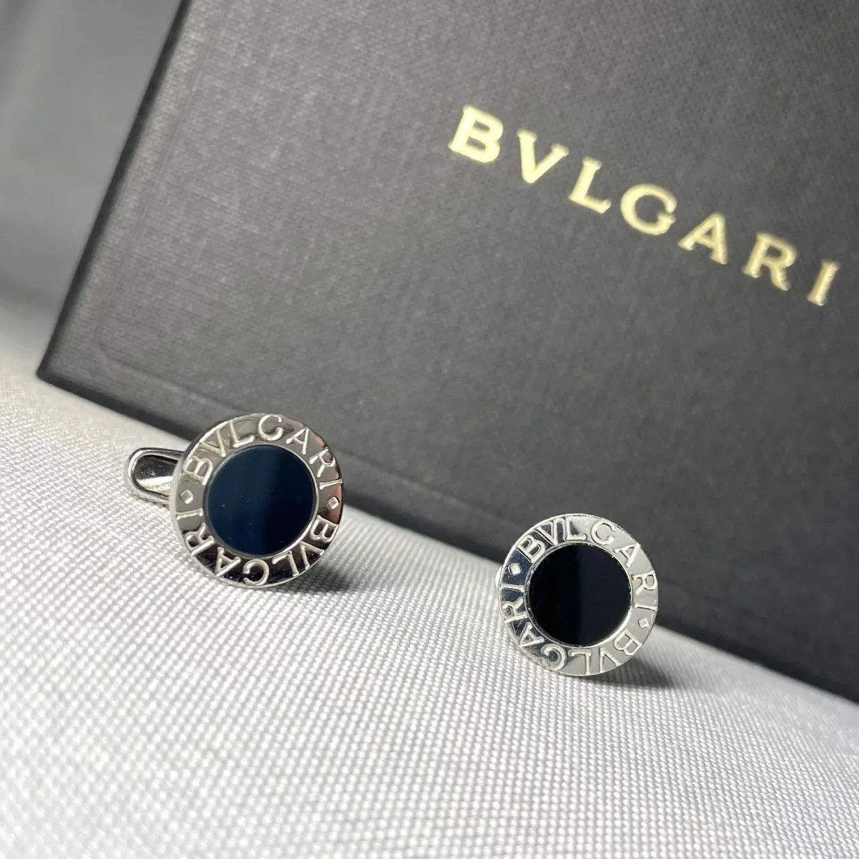 美品 BVLGARI ブルガリ B-ZERO ロゴ ブラックオニキス & スターリング