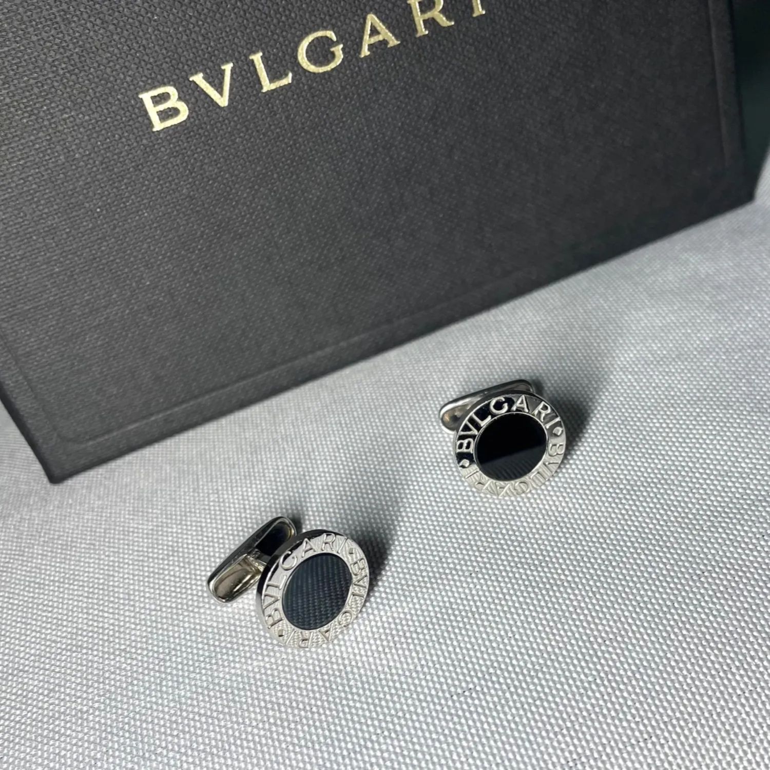美品 BVLGARI ブルガリ B-ZERO ロゴ ブラックオニキス & スターリング