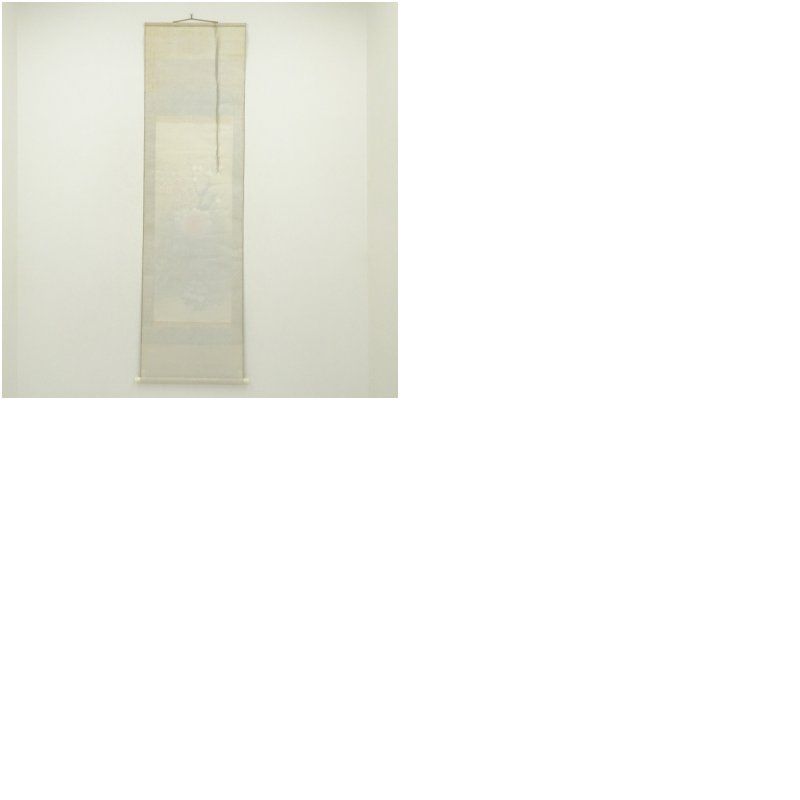 渓月筆 四季花 肉筆絹本掛軸 掛け軸 床の間 書 おしゃれ 絵画 表具
