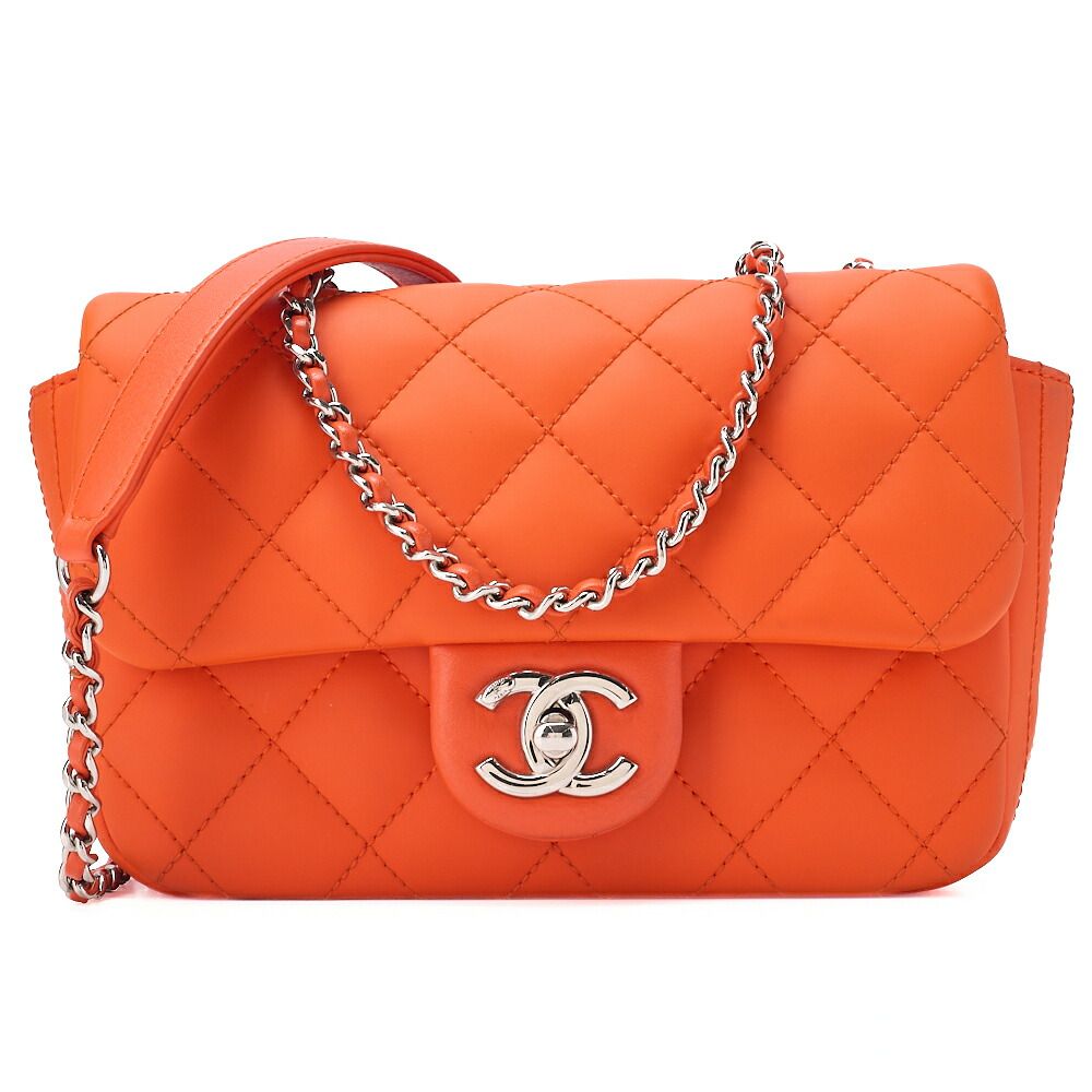 CHANEL シャネル ラムスキン×エナメル ミニマトラッセ 19cm カバー付き