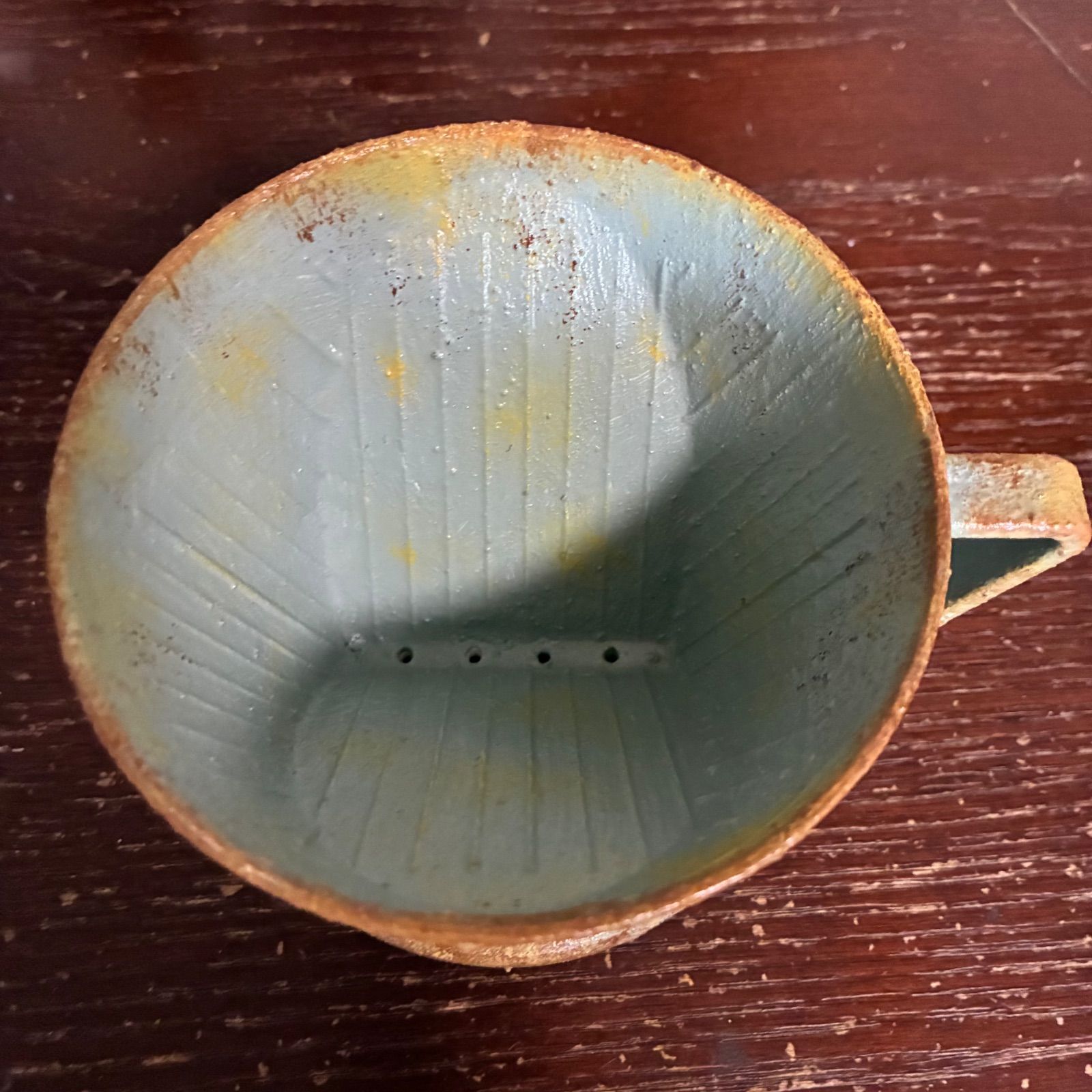 コーヒー豆付き🫘ドリッパー型リメイク鉢 (ピスタチオグリーン