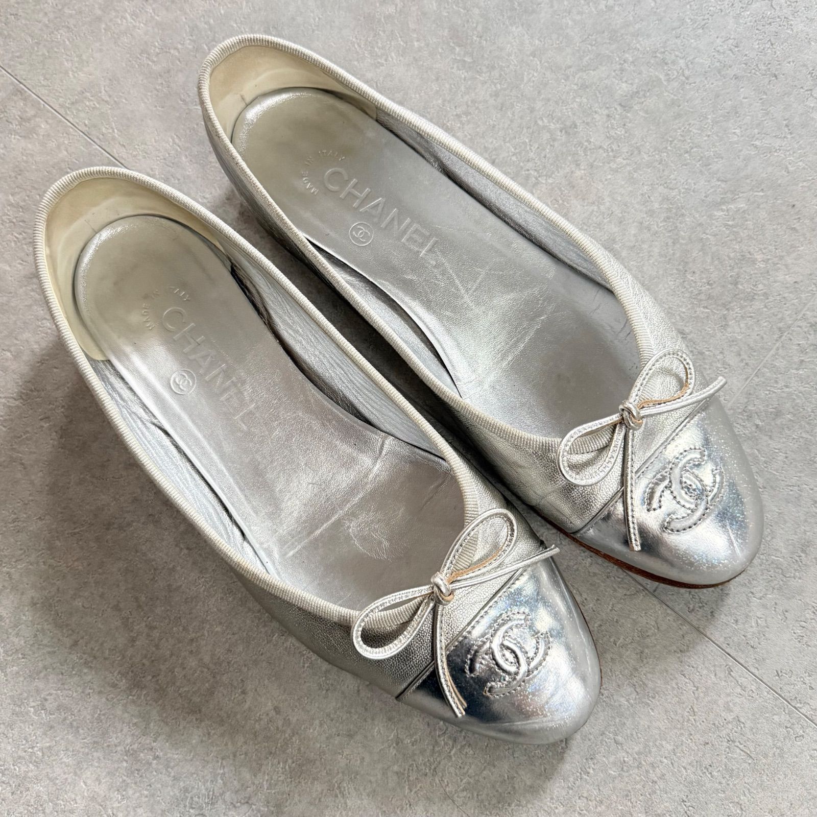 CHANEL シャネル リボンバレエシューズ フラットシューズパンプス ココ