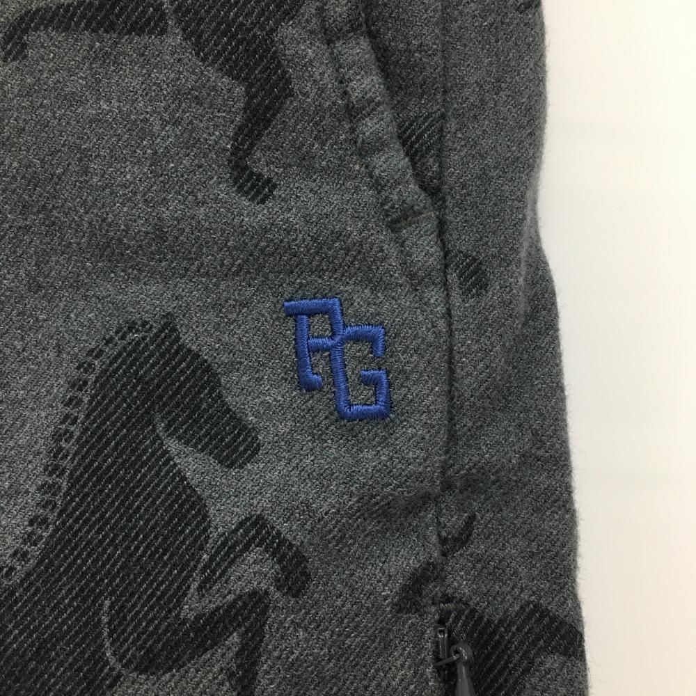 美品】パーリーゲイツ パンツ グレー×ダークグレー 馬総柄 ウール混