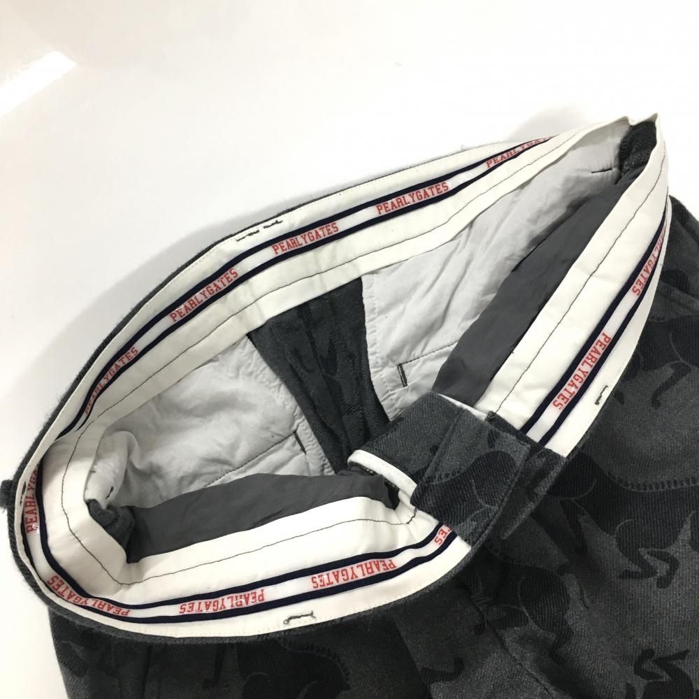 美品】パーリーゲイツ パンツ グレー×ダークグレー 馬総柄 ウール混