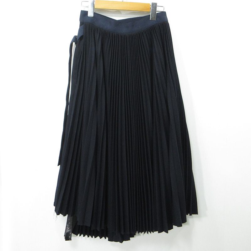 三重本店】 中古 Sacai | サカイ ウールプリーツラップスカート 16AW