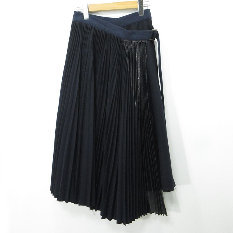 三重本店】 中古 Sacai | サカイ ウールプリーツラップスカート 16AW