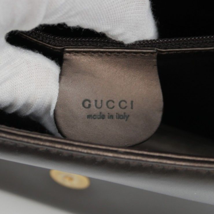 【ヴィンテージ】グッチ　ワンショルダーバッグ　ビッグロゴ　ブラウン　肩掛け大容量 GUCCI（グッチ）ワンショルダーバッグ ヴィンテージ レザー ブラウン