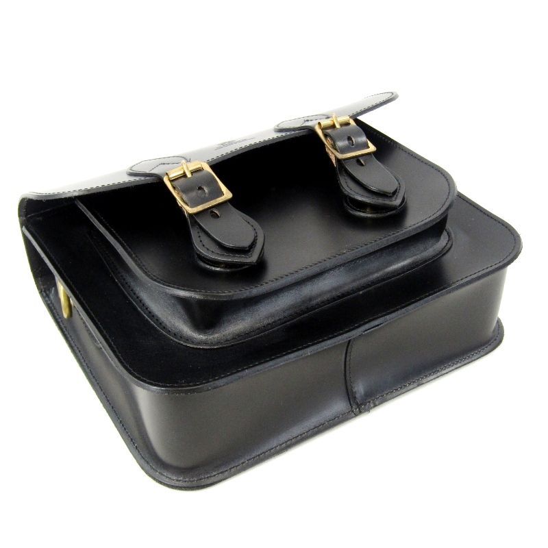 美品 GLEN グレンロイヤル サッチェルバッグ9インチ 02-5765 ブライドル SATCHEL BAG 9 INCH DETACHABLE ブラック 黒   47000262 美品 GLENROYAL グレンロイヤル サッチェルバッグ9インチ 02-5765