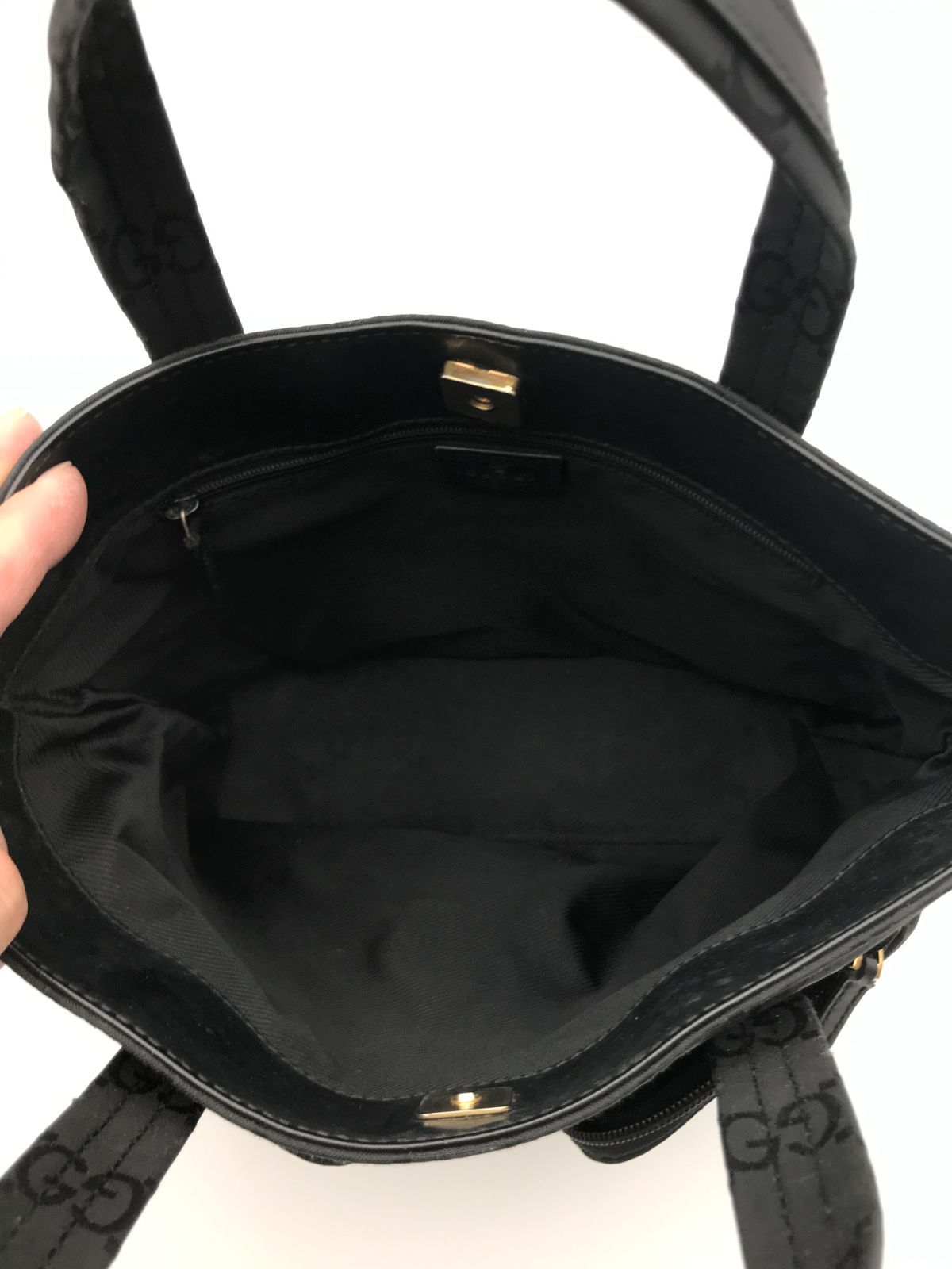 2506-283｜グッチ GGキャンバス ハンドバッグ ブラック GUCCI（グッチ 