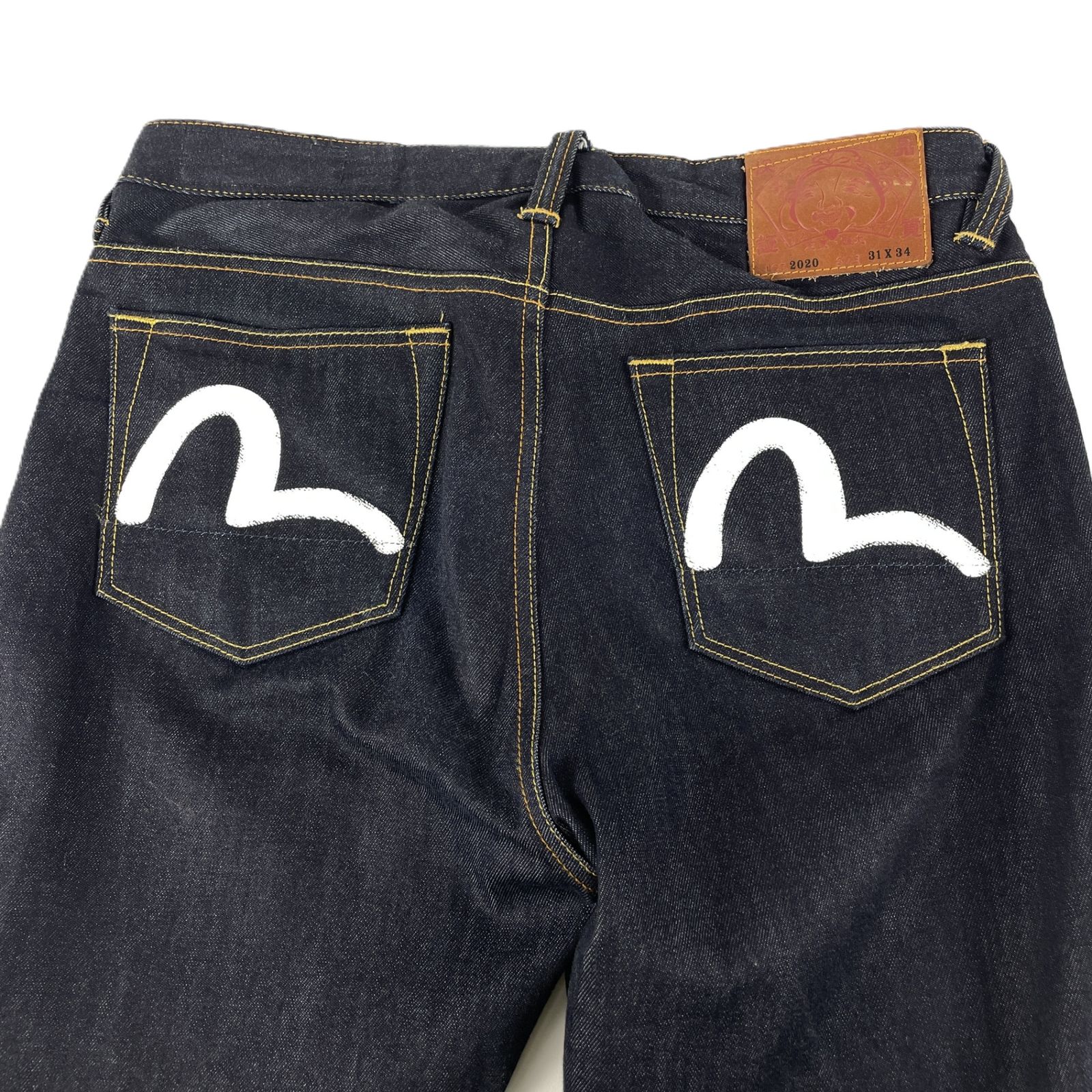 EVISU エヴィス ワークパンツ ワイドチノ カモメペイント 日本製 EVISU エヴィス LOT.2020 カモメペイント ボタンフライ ストレート