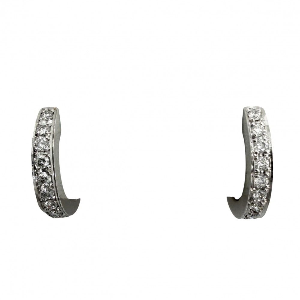 ミキモト イヤリング レディース ジュエリー アクセサリー 18金WG Au750 MIKIMOTO K18ホワイトゴールド ダイヤモンド 約3.7g 美品【中古品】