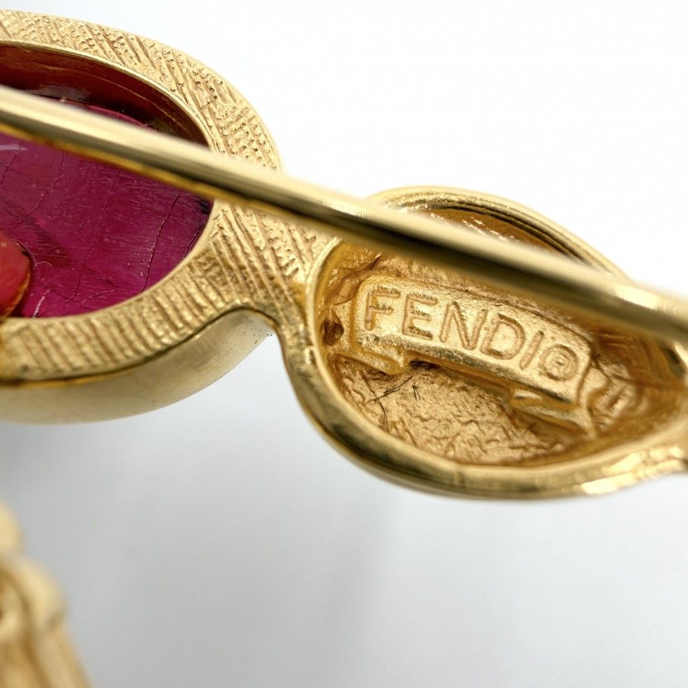 FENDI フェンディ ヴィンテージ ブローチ ゴールドカラー フェンディ ブローチ レディース FF アクセサリー FENDI カラー