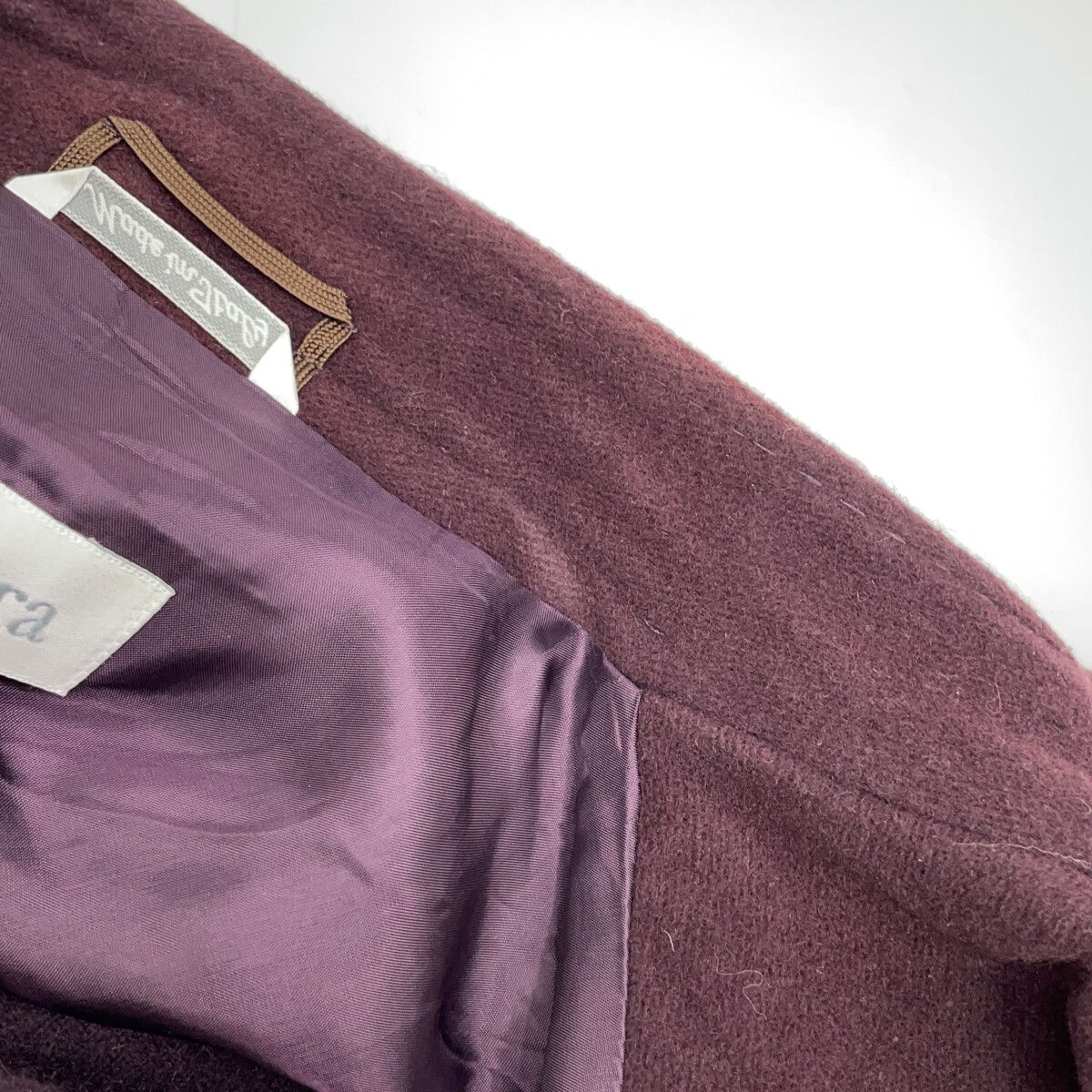【美品】Max Mara マックスマーラ スカートスーツ アンゴラ 白タグ Max Mara マックスマーラ アンゴラ ワインレッド 白タグ セットアップ