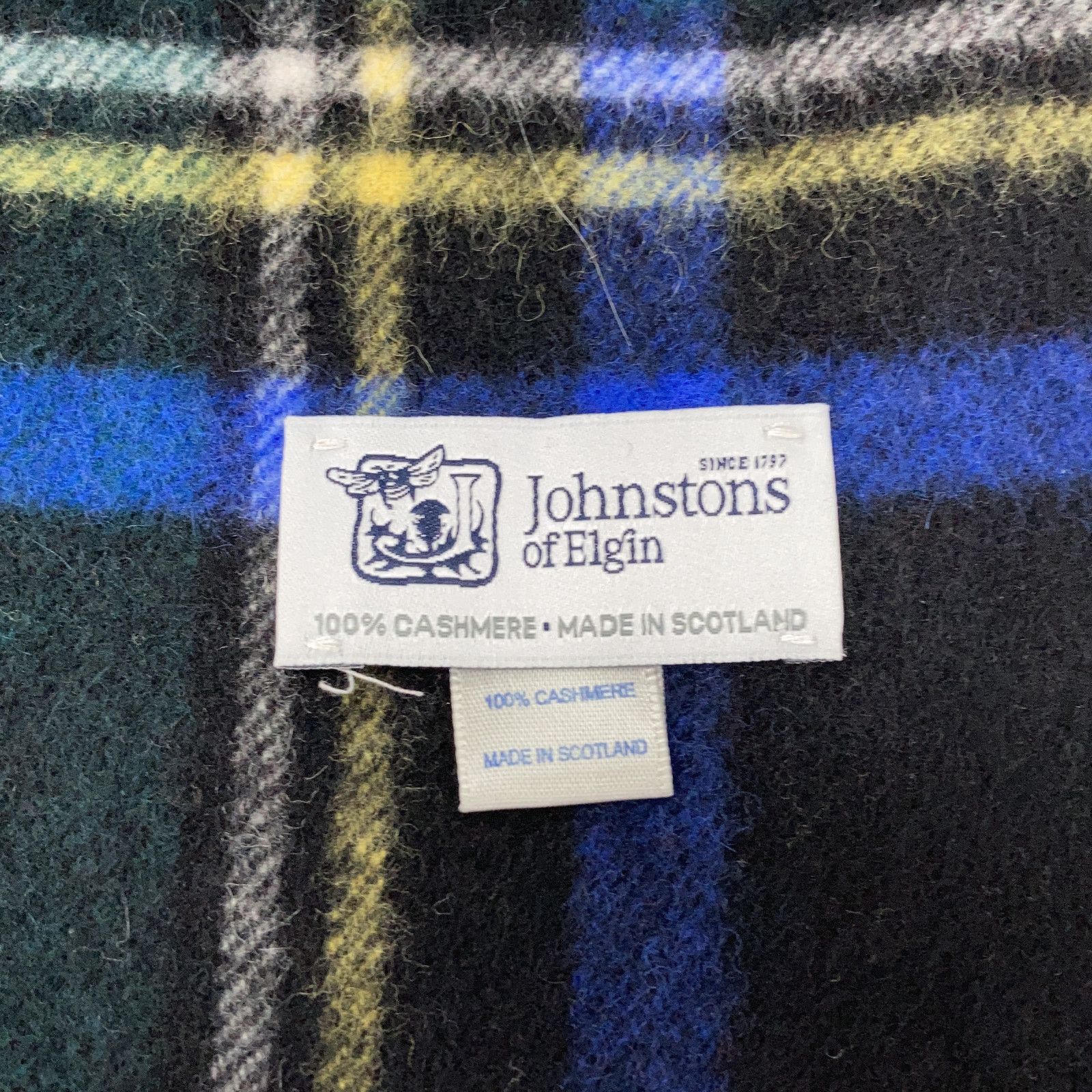 Johnstons ジョンストンズ タータンチェック カシミヤ100 大判
