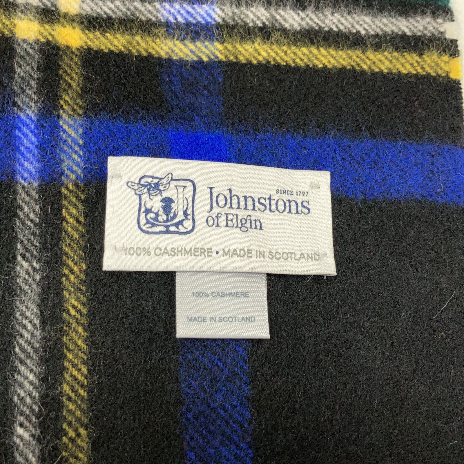 Johnstons ジョンストンズ 美品 カシミヤ100 タータンチェック