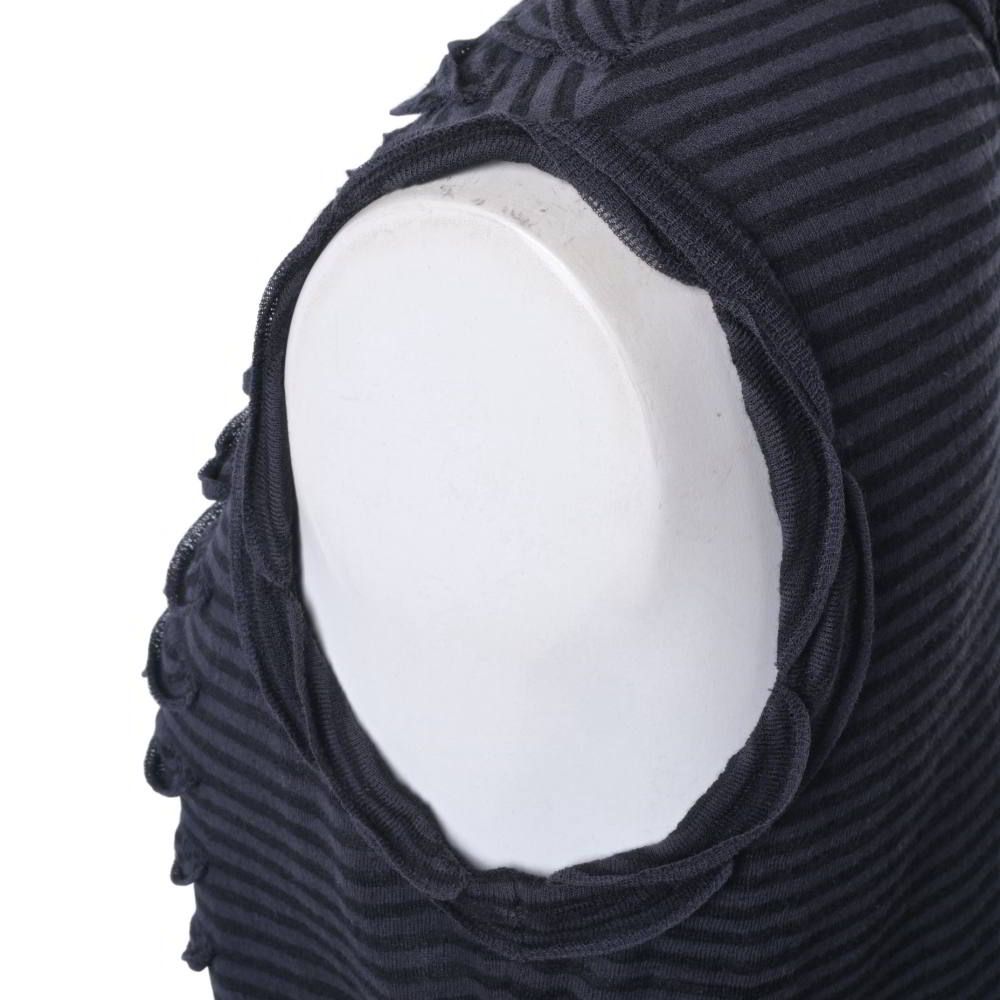 CHANEL P41356K03035 レーヨン混 フリル ボーダー ノースリーブ ニット