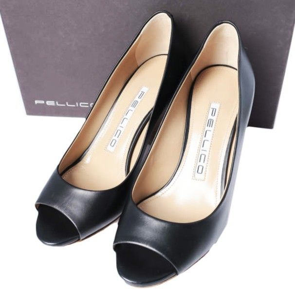【美品】 PELLICO ペリーコ　スクエアトゥ　パンプス　ヒール　レザー 新品 PELLICO ペリーコ イタリア製 6005 MAIA 80 SA チャンキーヒール