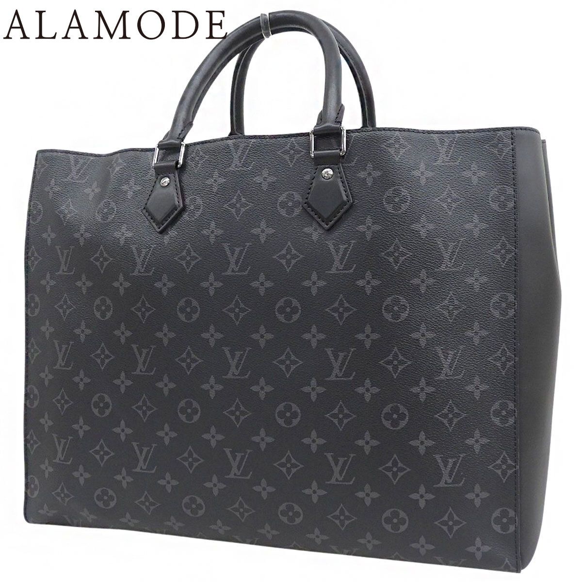 LOUIS VUITTON (Louis Vuitton) Monogram Eclipse Grand Sac Business Bag/Briefcase Tote Bag Monogram Eclipse Black Black Gray Gunmetal Hardware M44733 Men's 40802198827 [Used] [A La Mode]