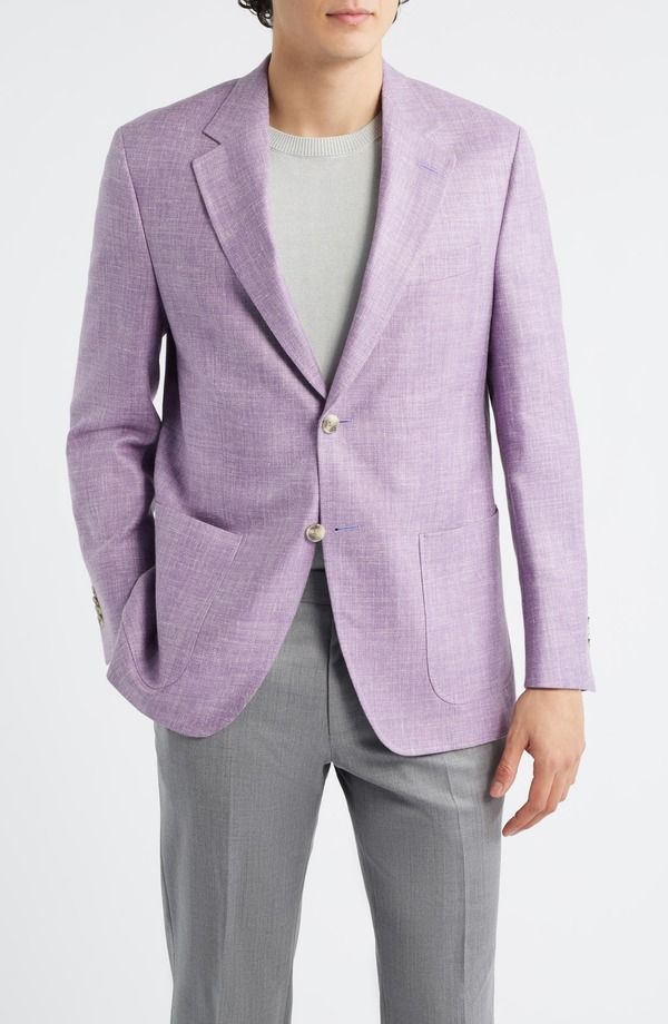 ピーター・ミラー メンズ アウター ジャケット・ブルゾン シルク コート リネン Peter Millar Hyperlight Soft Light Purple Mlange Silk Linen