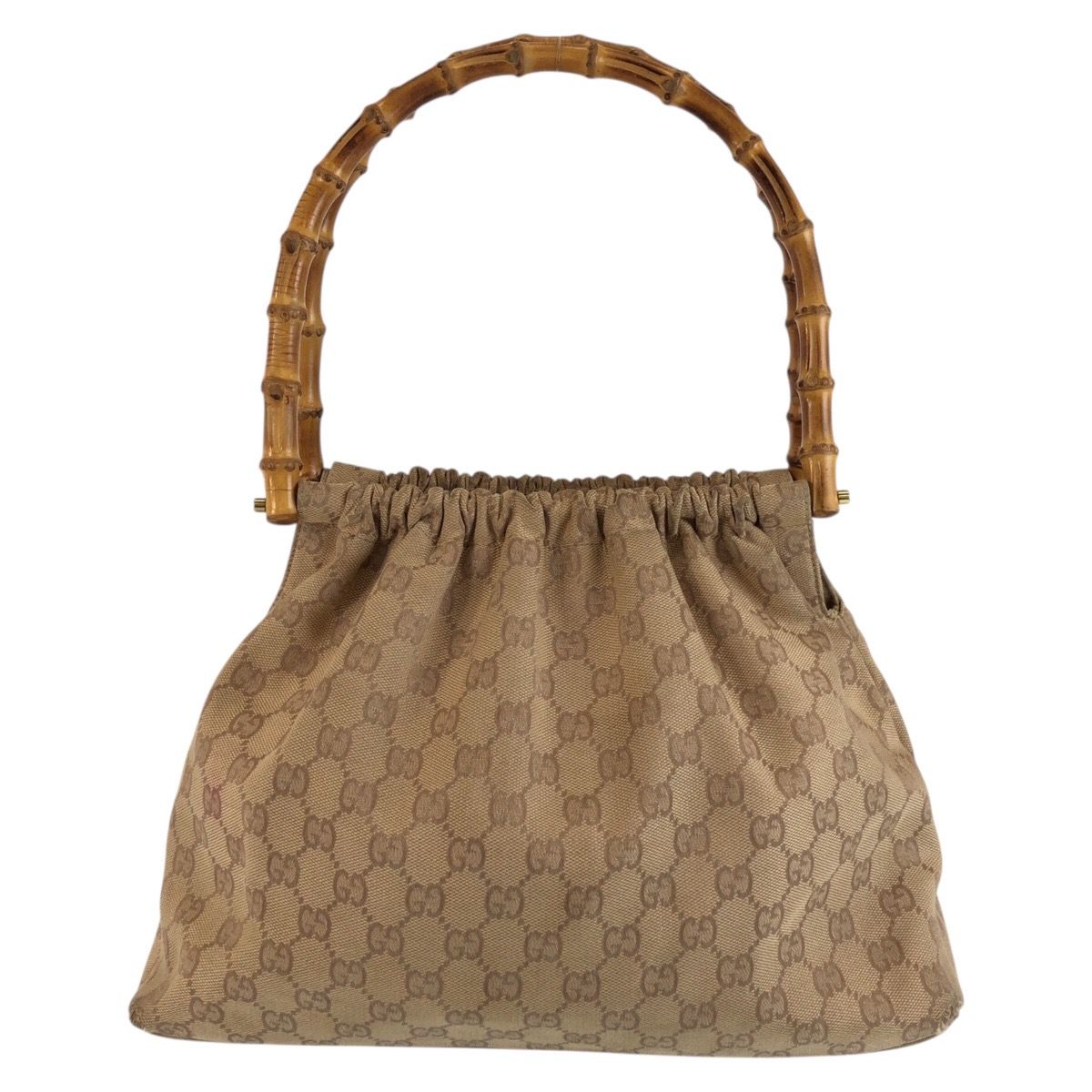 GUCCI グッチ バンブー ベージュ ゴールド金具 GGキャンバス 92708