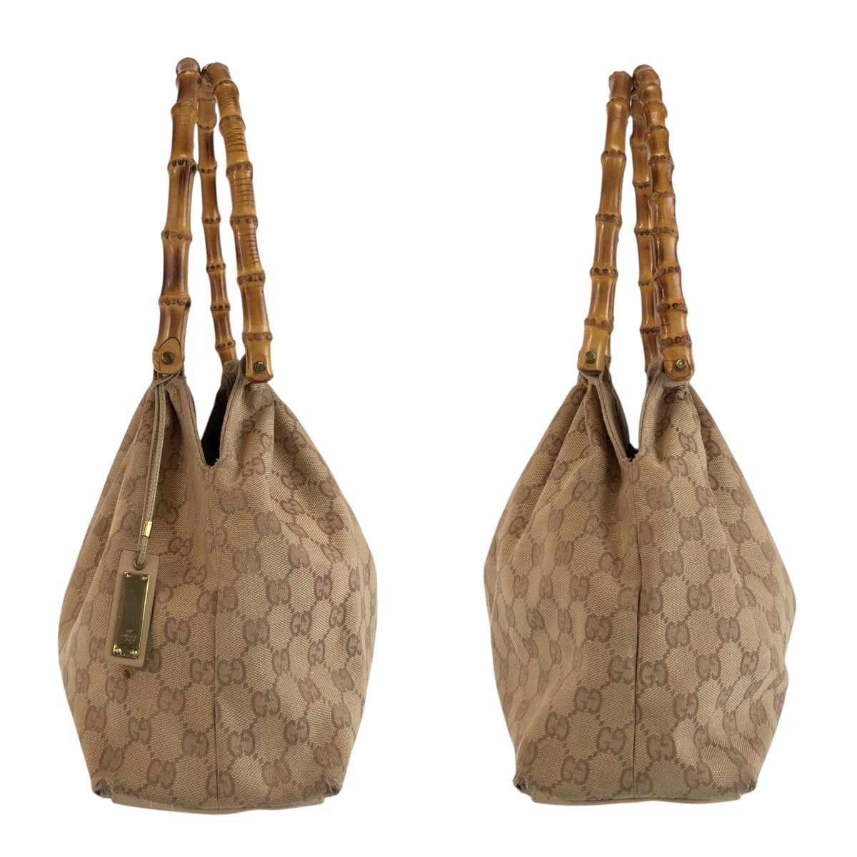 GUCCI グッチ バンブー ベージュ ゴールド金具 GGキャンバス 92708
