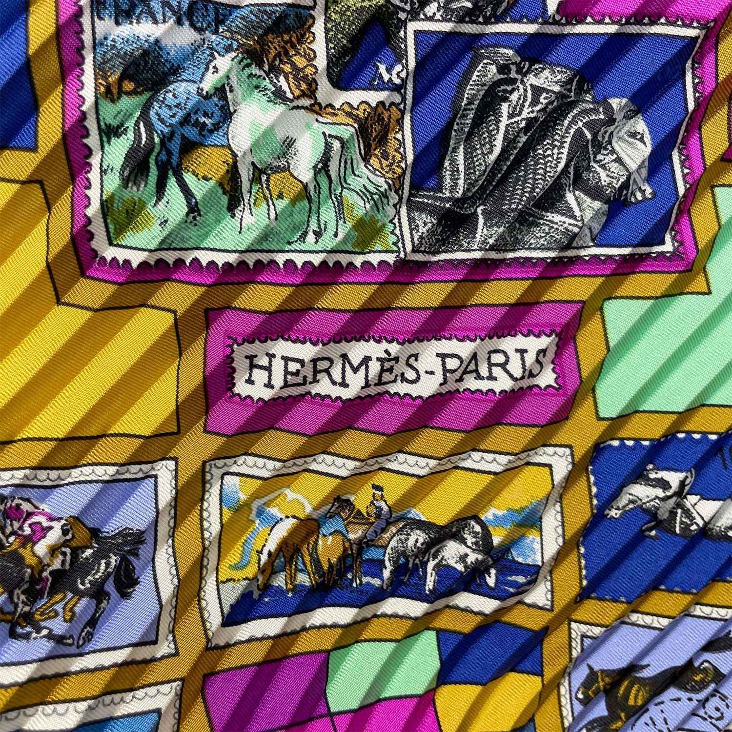 HERMES エルメス カレ90 プリーツ CORRESPONDENCE 文通 スカーフ