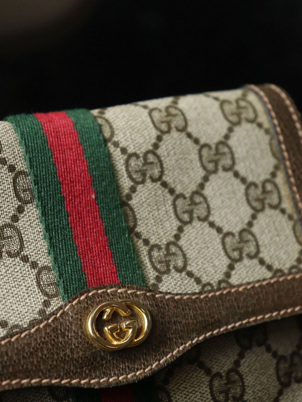 GUCCI グッチ ポーチ クラッチバッグ GGスプリーム シェリー オールド