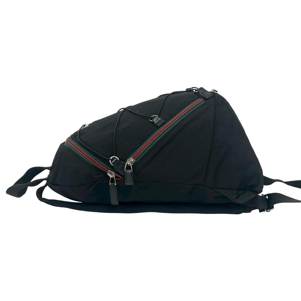 グッチ シェリーライン ナイロン ミニリュック デイパック ブラック 極 美品 GUCCI グッチ シェリーライン ロゴ 金具 ナイロン リュック