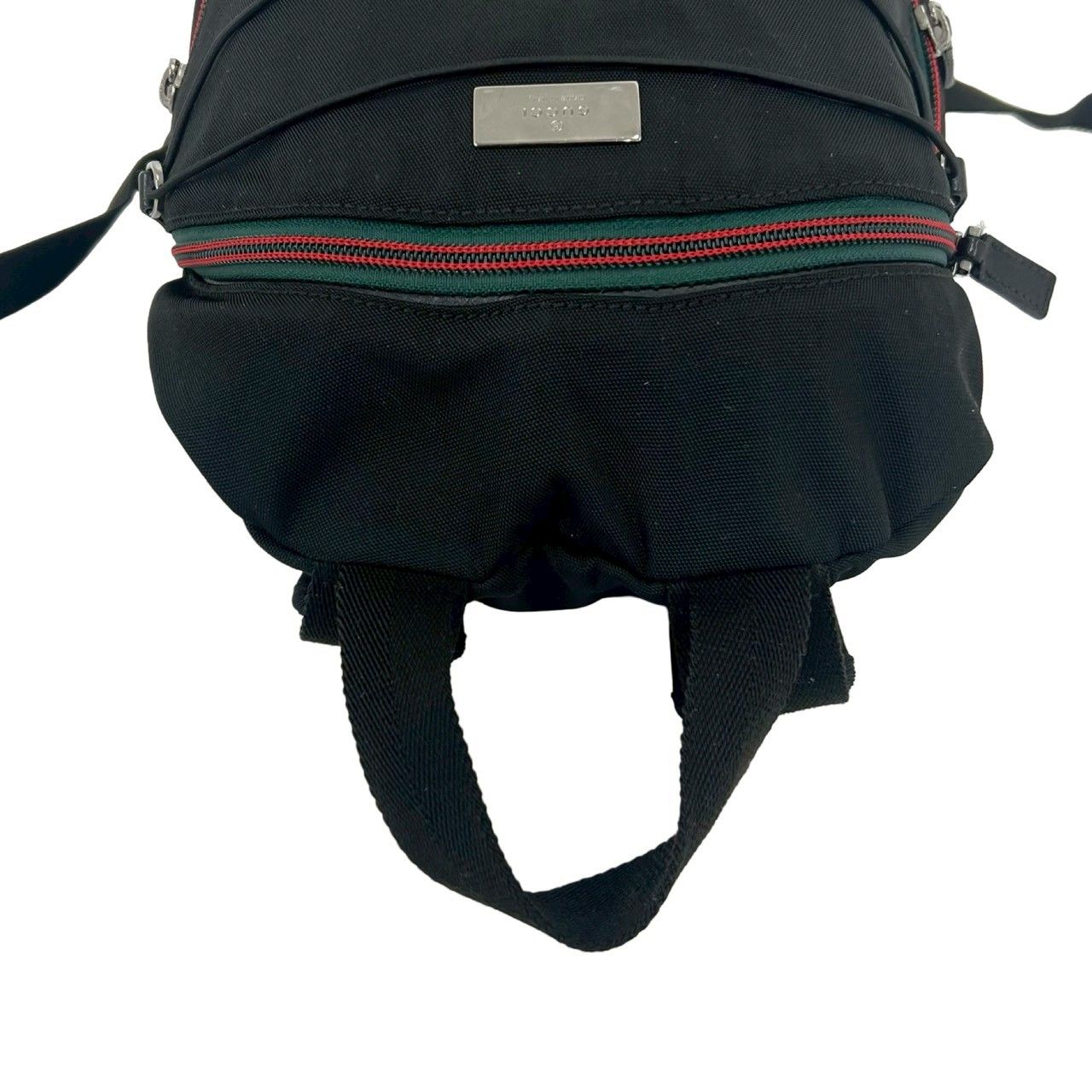 極 美品 GUCCI グッチ シェリーライン ロゴ 金具 ナイロン リュック