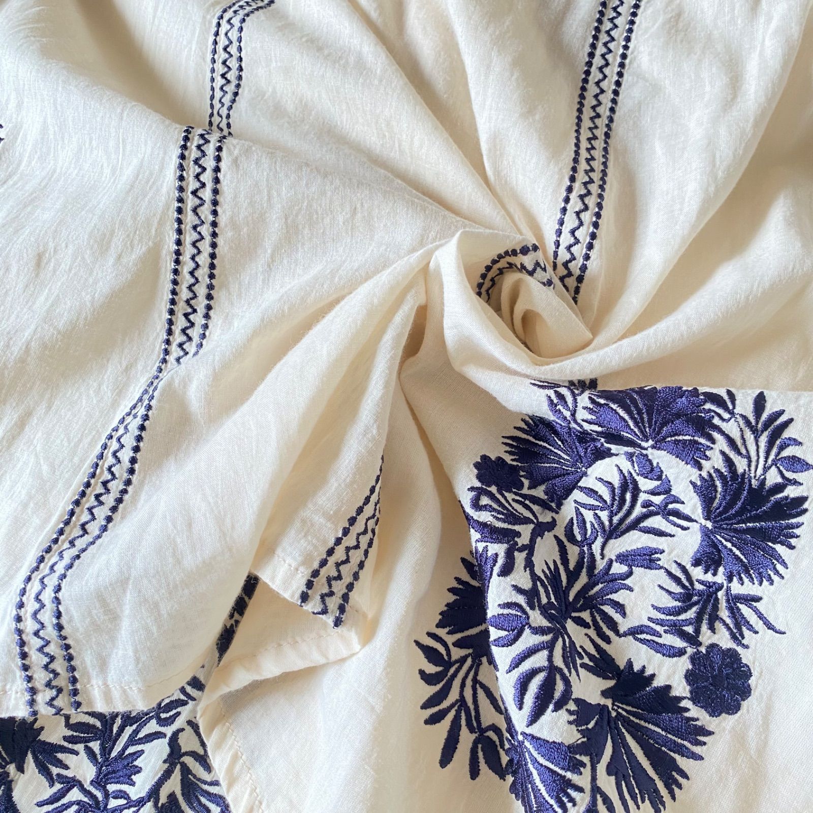 ne Quittez pas ヌキテパ 刺繍 ロングスカート オフホワイト - メルカリ