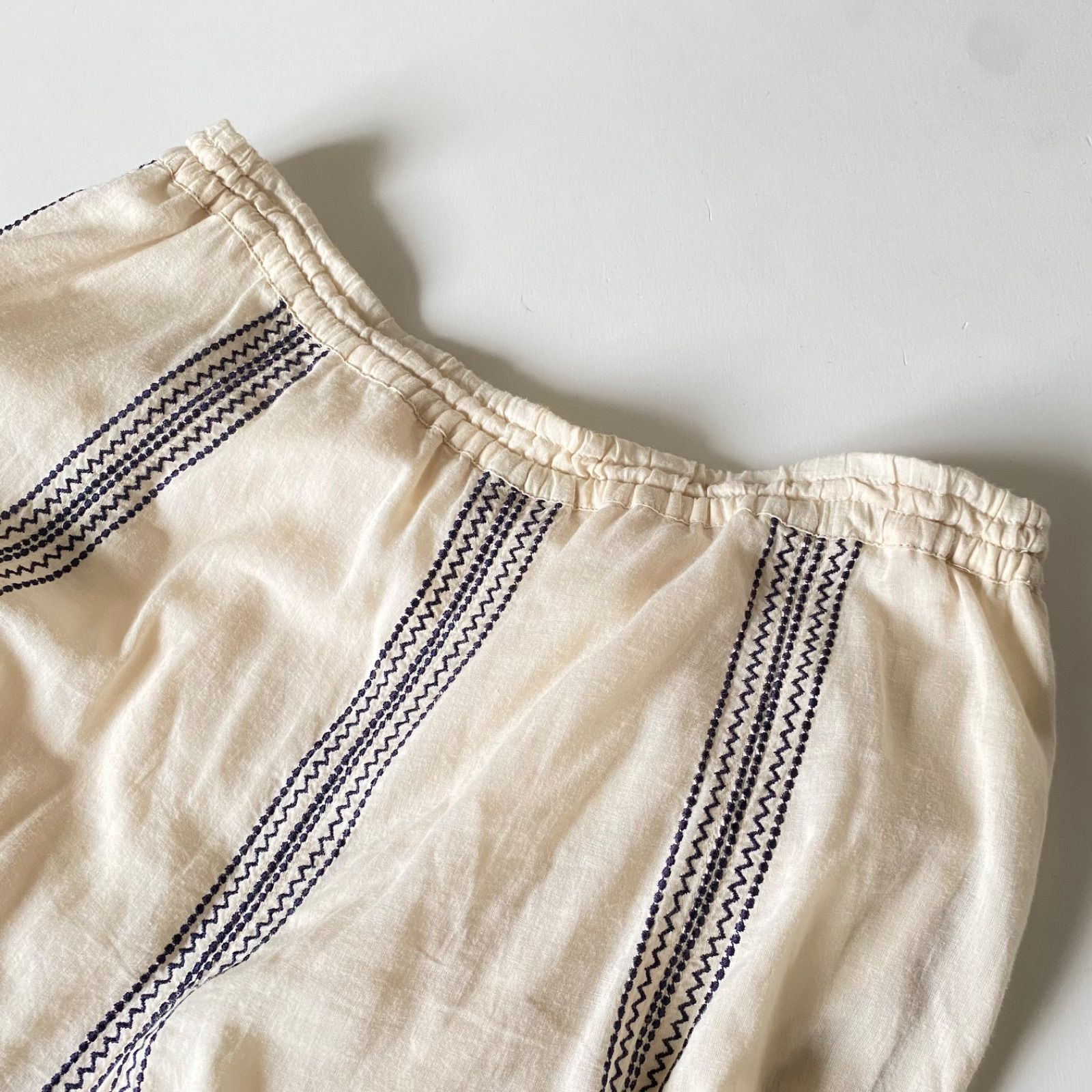 ne Quittez pas ヌキテパ 刺繍 ロングスカート オフホワイト - メルカリ