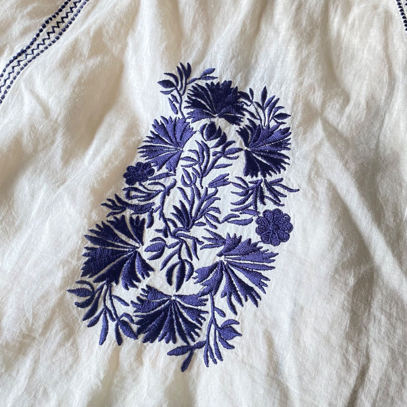 ヌキテパ　刺繍ロングスカート ne Quittez pas ヌキテパ 刺繍 ロングスカート オフホワイト - メルカリ