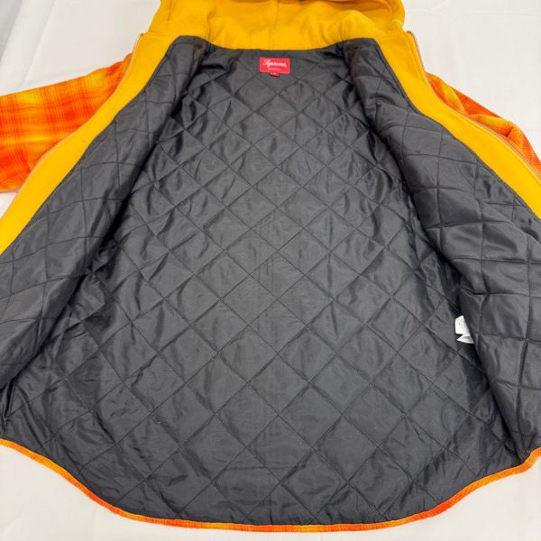 Supreme オレンジ ジップアップシャツ Supreme/シュプリーム【21AW】Hooded Flannel Zip Up Shirt/フード