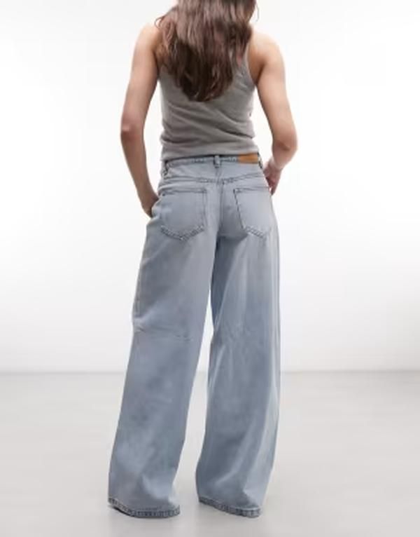 ノイジーメイ レディース ボトムス デニムパンツ ワイドレッグ ローライズ ジーンズ Noisy May low rise wide leg jeans in light blue denimediu