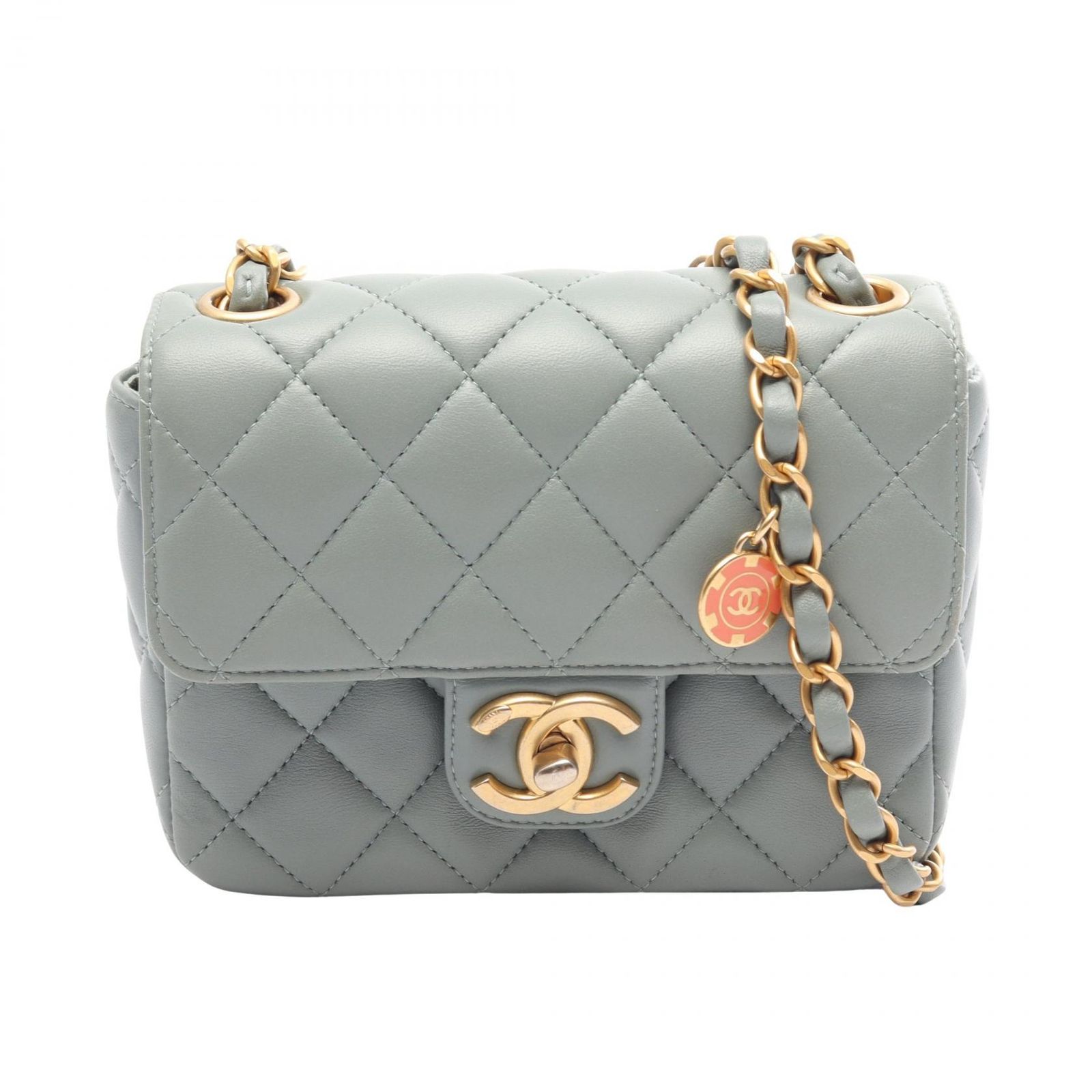 シャネル CHANEL ショルダーバッグ ミニマトラッセ ブルーグレー