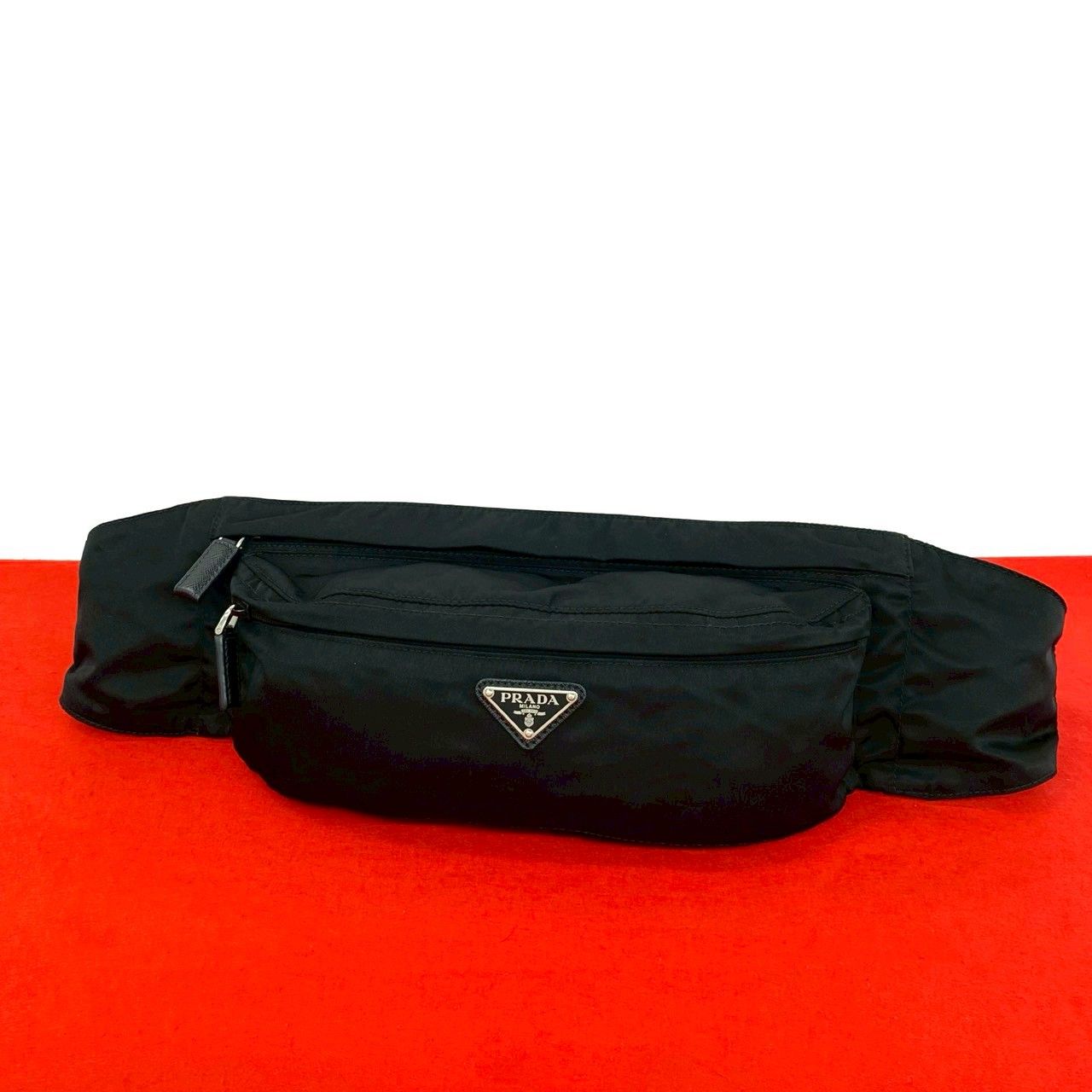 美品】PRADA プラダ ボディバッグ ウエストポーチ ナイロン ブラック 