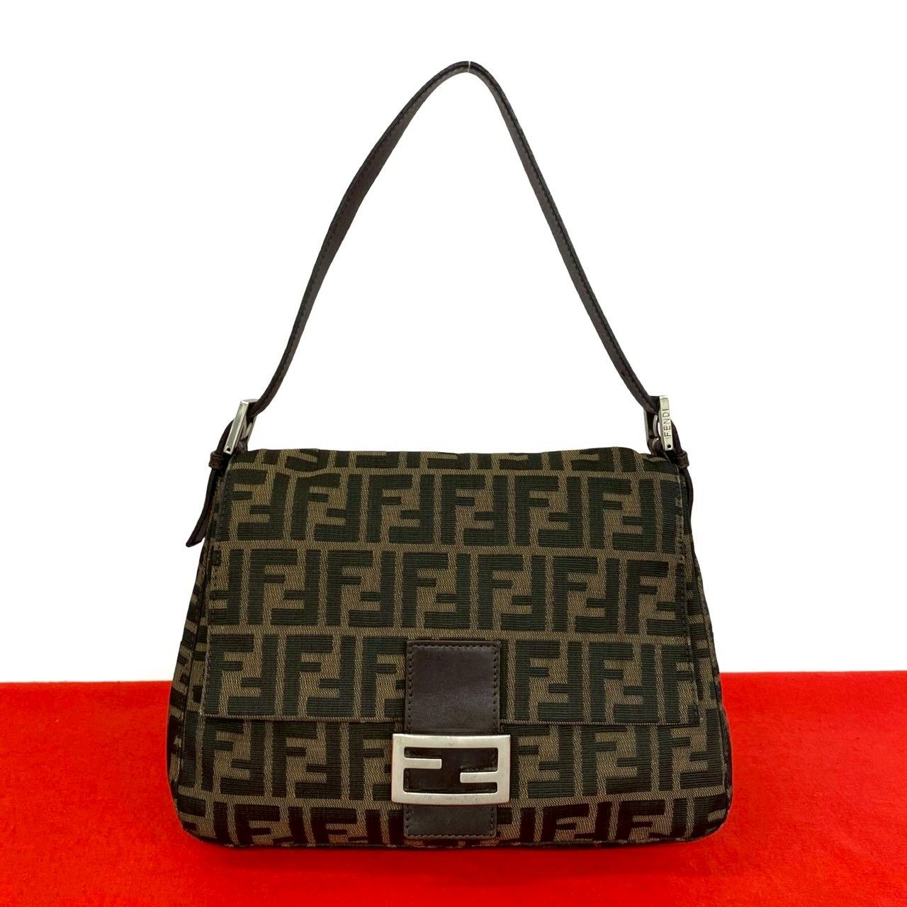 極 美品 FENDI フェンディ マンマバケット ズッカ FF 柄 キャンバス