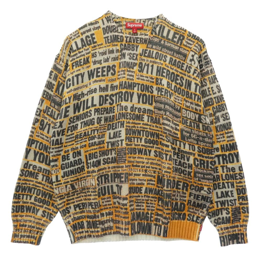 Supreme シュプリーム 25AW × Dash  Sweater ダッシュスノウ クルーネック 長袖 ニット セーター Mサイズ イエロー系 マルチカラー系 【極上美品】【中古】 Supreme シュプリーム 25AW × Dash Snow Sweater ダッシュスノウ
