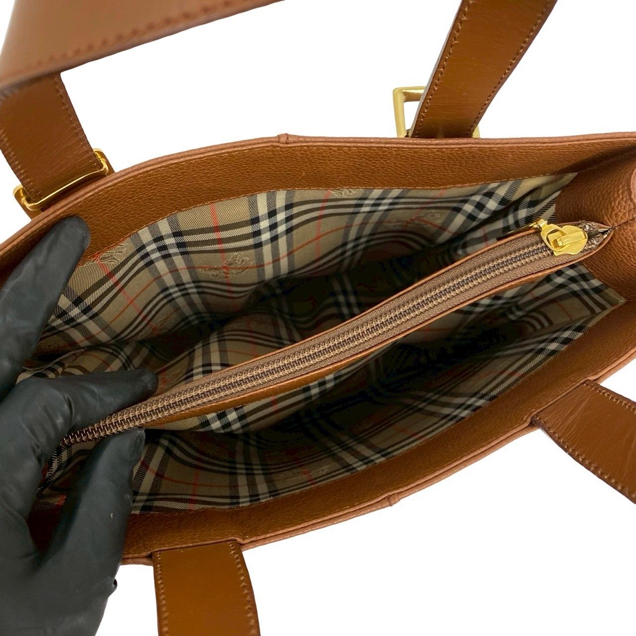 極 美品 希少品 BURBERRY バーバリー ロゴ 金具 ノバチェック 柄
