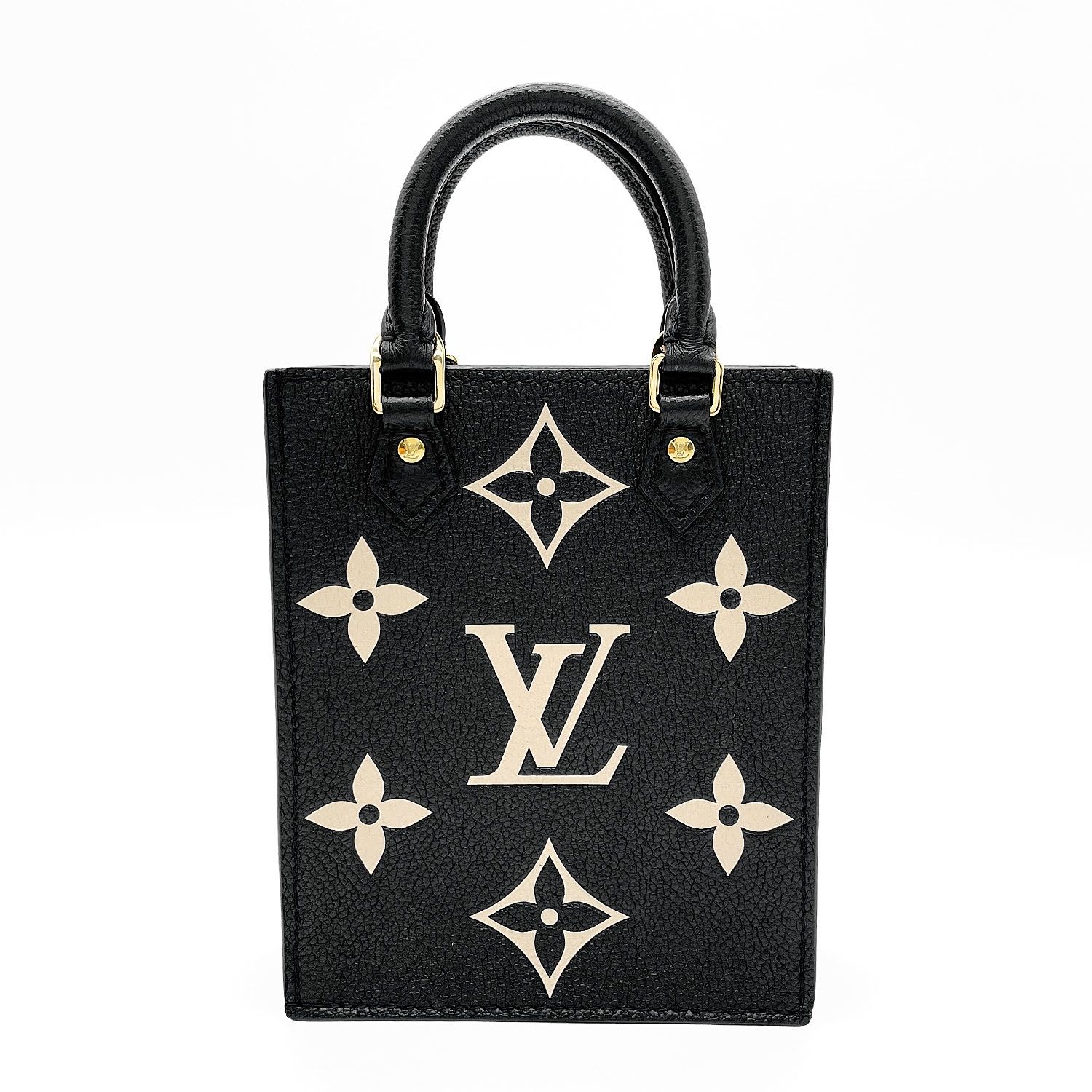 LOUIS VUITTON ルイ・ヴィトン プティット サックプラ ショルダーバッグ 2WAY モノグラム アンプラント M57937 レザー メタル ブラック レディース 【中古】